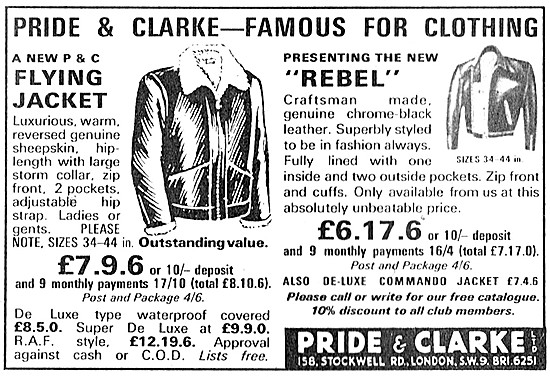 Pride & Clarke Motor Cycle Sales & Rider Leathers                