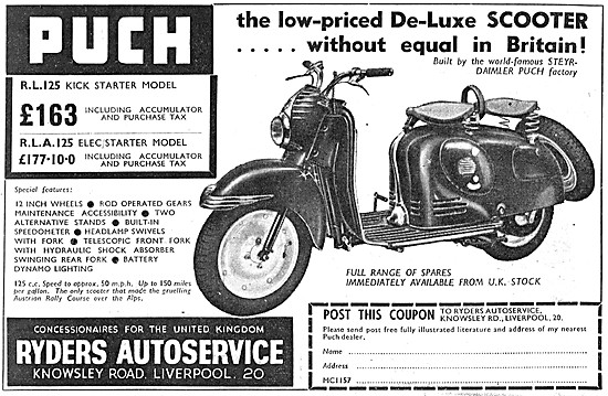 1957 Puch R.L.125 Motor Scooter - Ryders Autoservice             