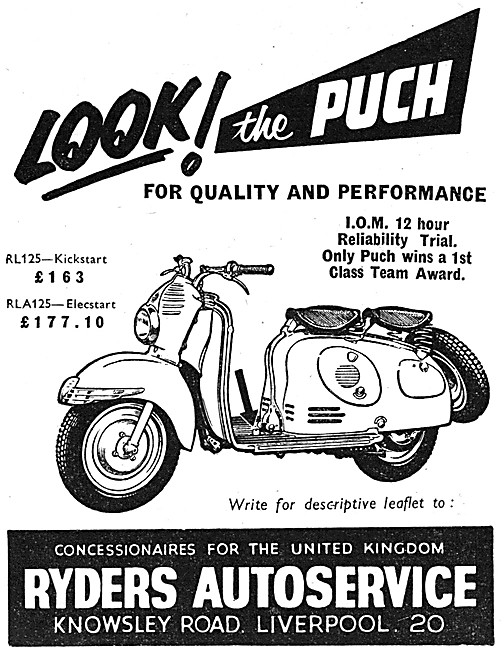 1958 Puch RL 125 & Puch RLA 125 Motor Scooters                   