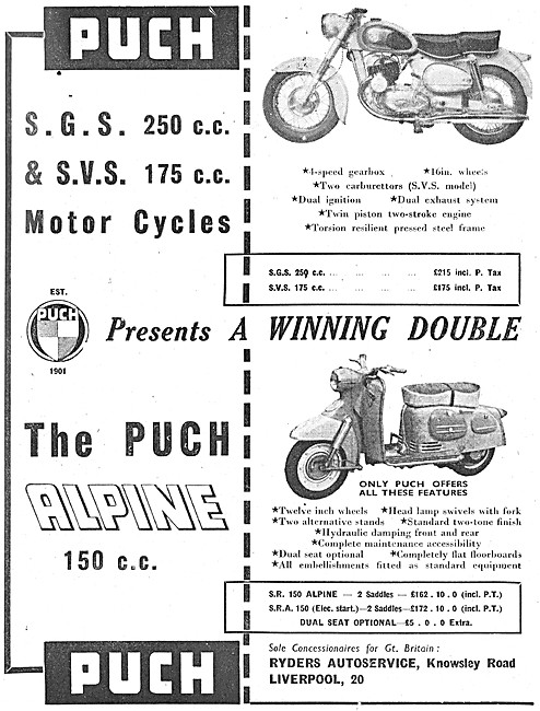 1959 Puch SGS 250 cc - Puch SVS 175 cc - S.G.S.                  