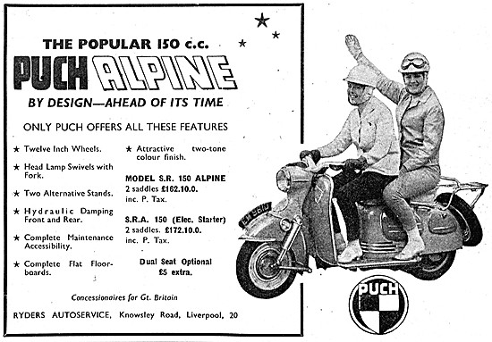 1960 Puch Alpine Motor Scooter 150 cc                            