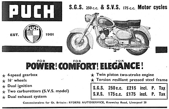 1960 Puch SGS 250 cc - Puch SVS 175 cc                           