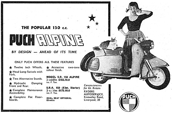 1960 Puch Alpine Motor Scooters                                  