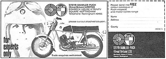 Puch Motor Cycles & Motor Scooters 1968                          