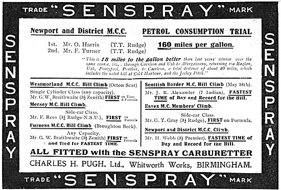 Pugh Senspray Carburetters                                       