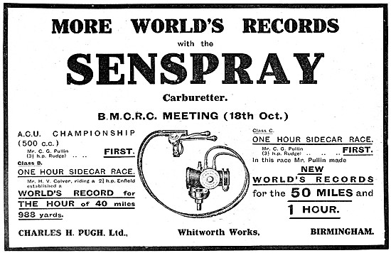 Senspray Motor Cycle Carburetters                                
