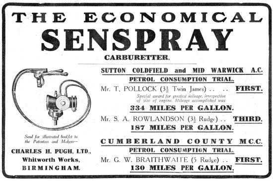Pugh Senspray Carburetters                                       