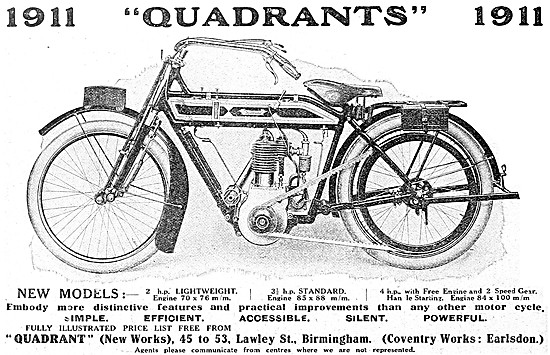 1911 Quadrant Motor Cycles                                       