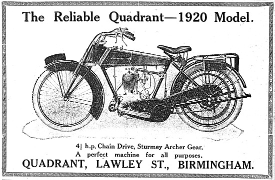 1920 Quadrant Motor Cycle Advert                                 