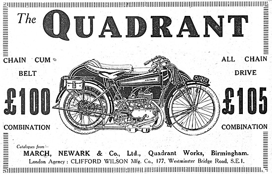 Quadrant Motor Cycle & Sidecar Combination                       