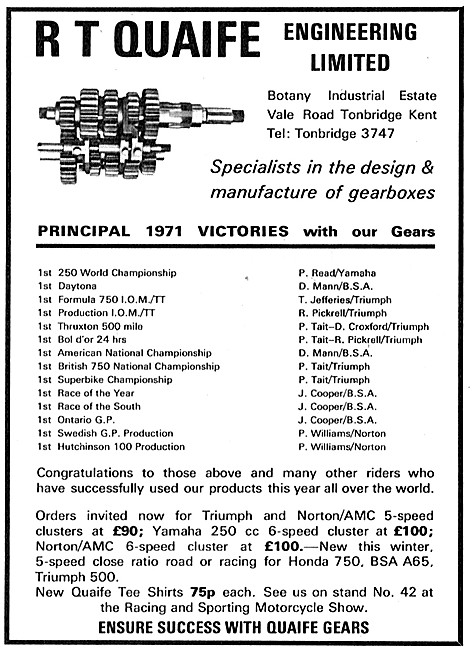 Quaife Motorcycle Gearboxes                                      