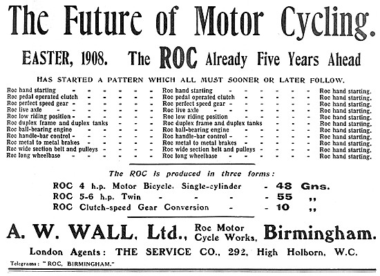 1908 ROC Motor Cycle Features                                    