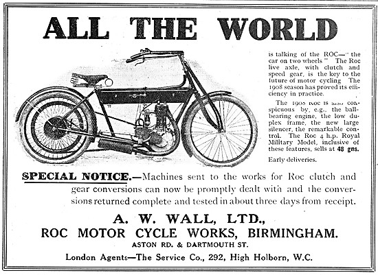 ROC Motor Cycles 1908                                            