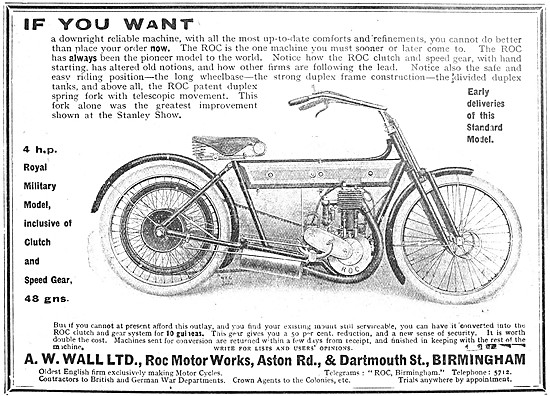 ROC 4 hp Royal Military Model Motor Cycle                        