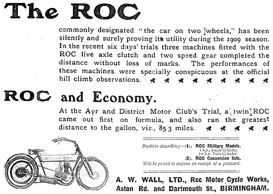 1909 ROC Military Motorcycles,  Engines & Gearboxes              