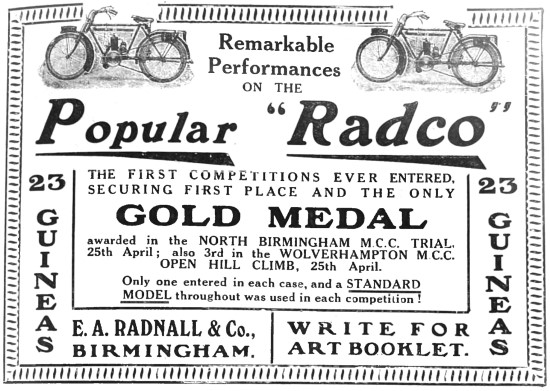1914 Radco Motor Cycles                                          