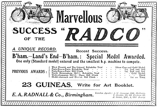 1914 Radco Motor Cycles                                          