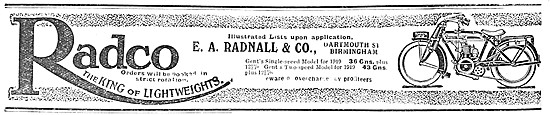 Radco Motor Cycles 1919                                          