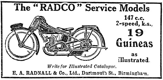 Radco Service Models Motor Cycles 1929 - Radco 147cc             