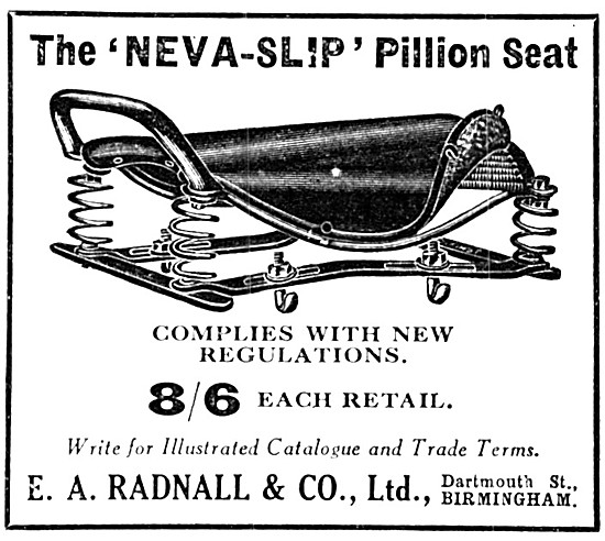 Radco Neva-Slip Pillion Seat 1931 Style                          