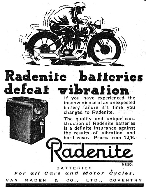 Radenite Motor Cycle Batteries                                   