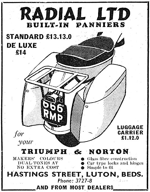 Radial Motor Cycle Panniers                                      