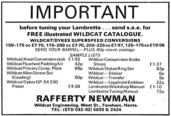 Rafferty Newmann Lambretta Tuning Conversion  Wildcat Conversions