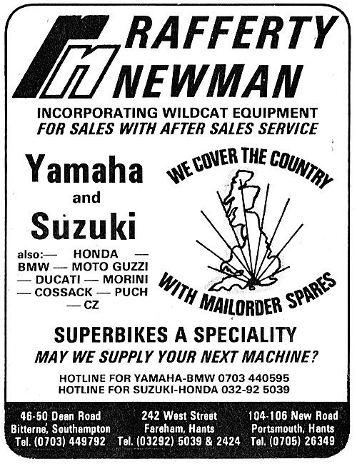 Rafferty Newman Mail Order Motor Cycles Parts                    