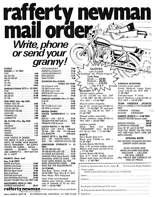Rafferty Newman Mail Order Catalogue                             