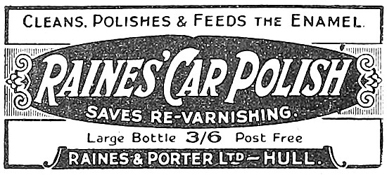 Raines Car Polish 1921 Advert                                    