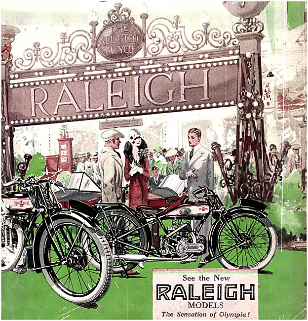 1929 Raleigh Motor Cycles At Olympia                             