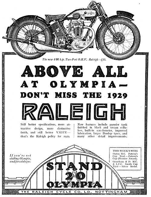 1928 Raleigh 4.96 hp Twin-Port OHV Motor Cycle                   