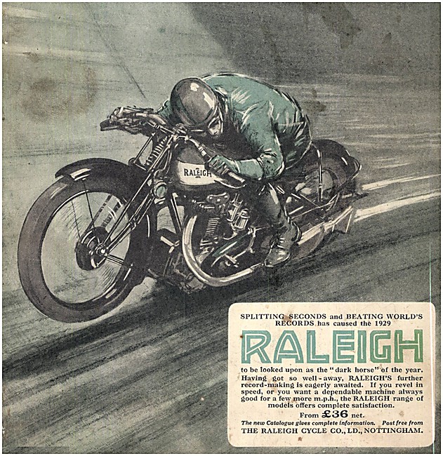 Raleigh Motor Cycles 1929                                        