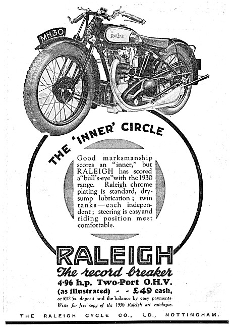1930 Raleigh Twin-Port 4.96 hp OHV                               
