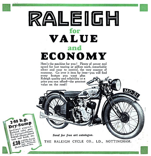 1931 Raleigh 2.98 hp Motor Cycle                                 