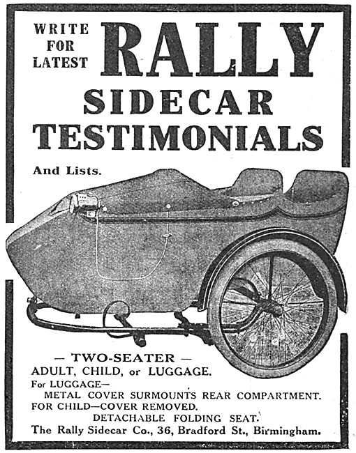 Rally Sidecars 1914 Advert                                       