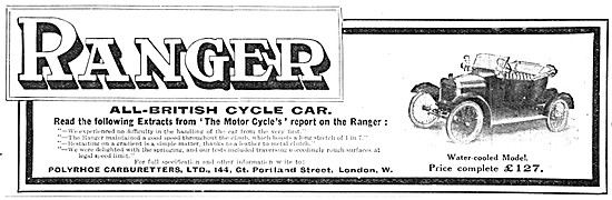 1914 Ranger Cycle Cars                                           