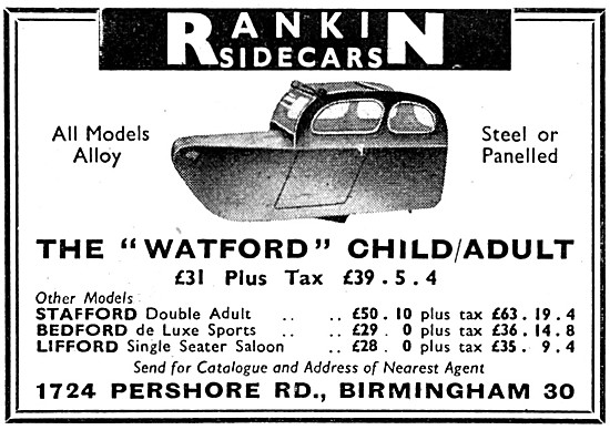 Rankin Sidecars - Rankin Watford Child /Adult Sidecar            