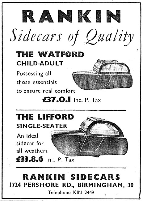1954 Rankin Watford Sidecar - 1954 Rankin Lifford Sidecar        