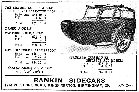 Rankin Sidecar Model Range                                       