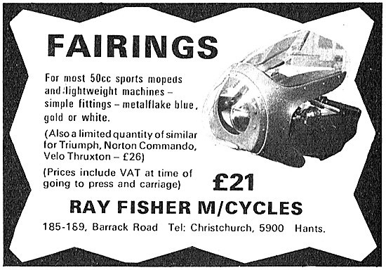 Ray Fisher Fairings For Lightweight Motorcycles                  