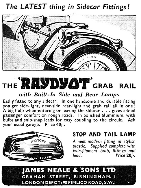 Raydyot Sidecar Fitting - Raydyot Grab Rail & Side Lamp          