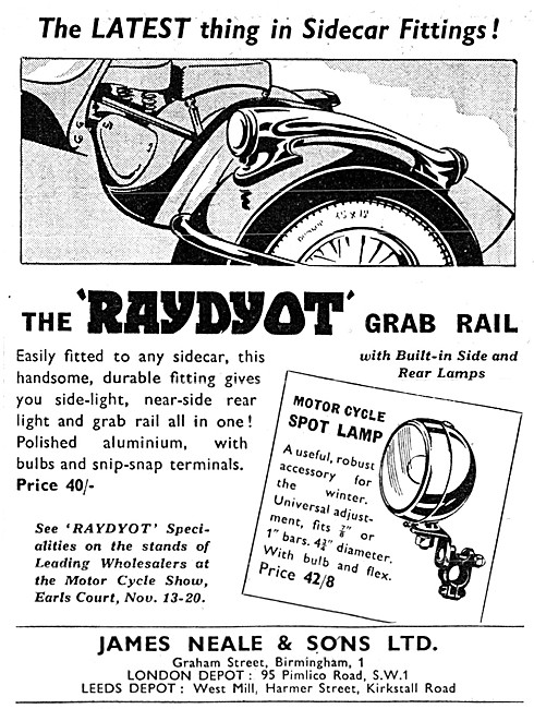 Raydyot Sidecar Grab Rail & Light Fittings                       
