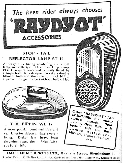 Raydyot Motor Cycle Lights - Raydyot WL17 Pippin Sidecar Light   