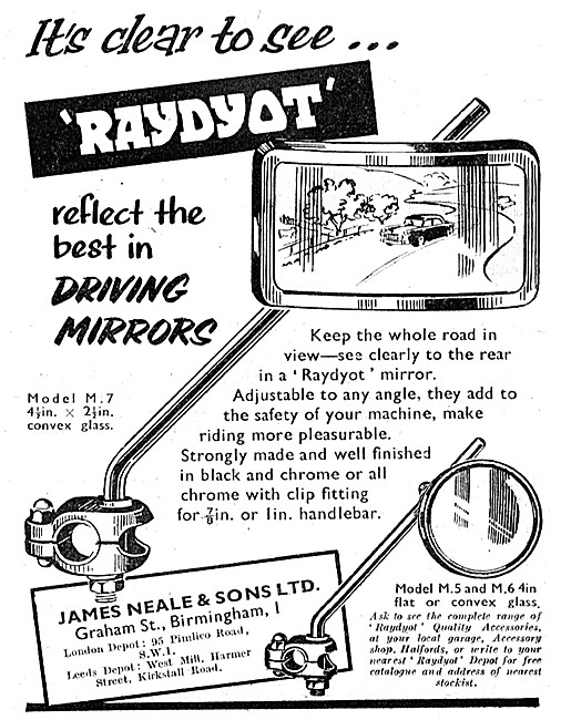 Raydyot Motor Cycle Mirrors - Model M 7 Mirror                   