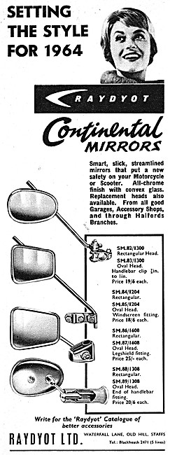 Raydyot Continental Motor Cycle Mirrors                          