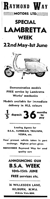 Raymond Way Motors. Lambretta Sales & Service                    