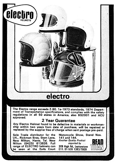 Read Titan Electro Crash Helmets                                 