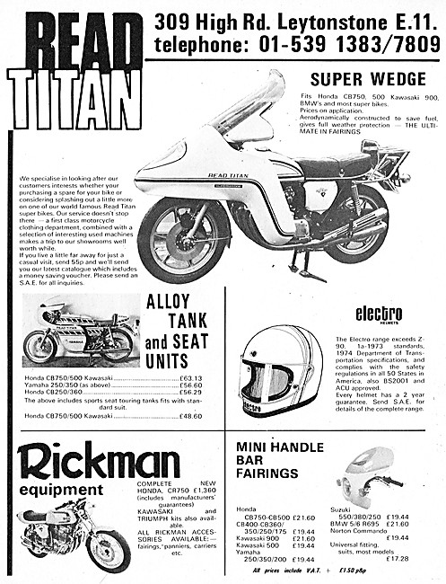 1975 Read Titan Super Wedge Fairing                              