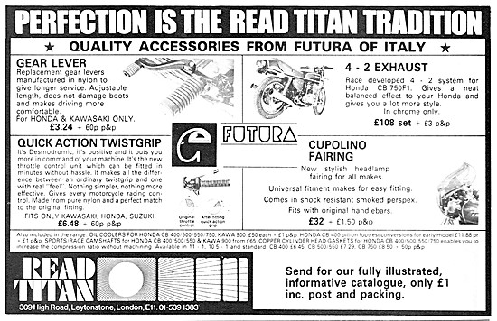 Read Titan Futura Motor Cycle Performance Parts                  